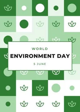 World Environment Day geometric block poster, 5 June Illustrazione stock
