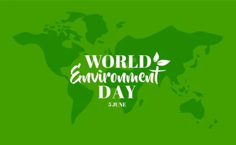 World Environment Day in green background Stock Illustration