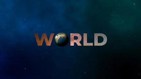 World Environment Day Greeting Animated Text with 3D Rotating Planet. Stock Illustration