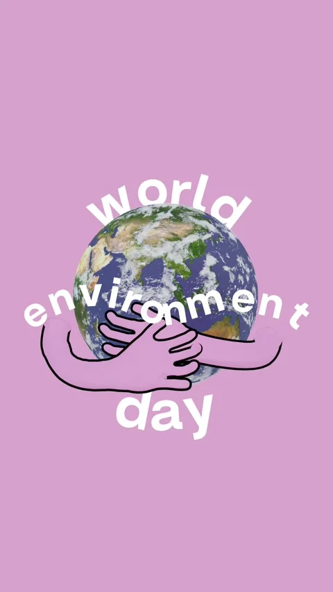 World Environment Day Hands Embracing Earth on Pink Background Portrait 库存影片 336953418