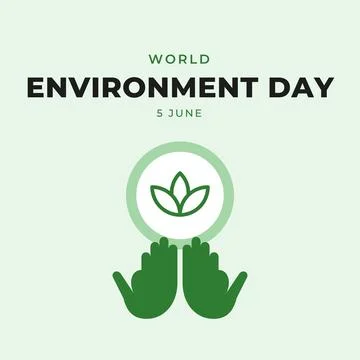 World Environment Day hands holding symbol poster, 5 June Illustrazione stock