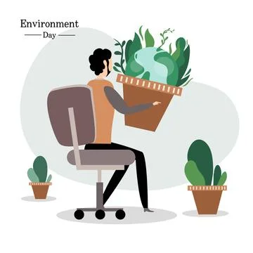 World environment day illusration Vector Illustrazione stock