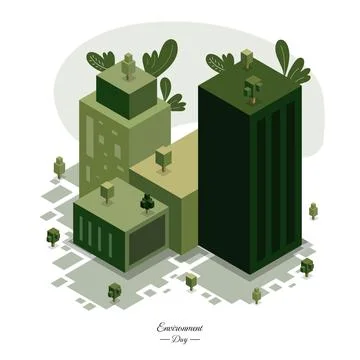 World environment day with isometric style vector Stock Illustration