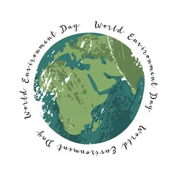 World Environment Day, june 5. Happy Mother Earth Day, Earth Hour Stock Illustration