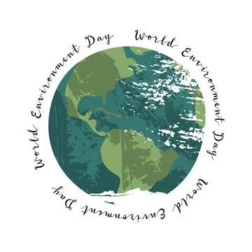 World Environment Day, june 5. Happy Mother Earth Day, Earth Hour Stock Illustration