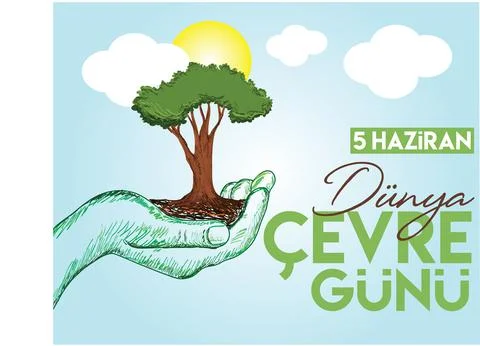 World environment day june 5 turkish: dunya cevre gunu 5 haziran Stock Illustration