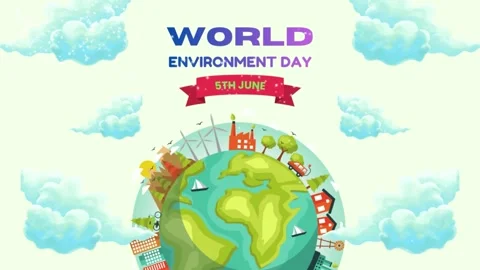 World Environment Day June 5th Sustainable Globe Illustration Stock Footage 333126575
