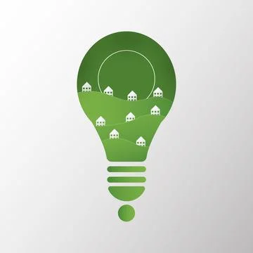 World environment day light bulb concept. Stock Illustration