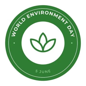 World Environment Day round badge, 5 June Illustrazione stock