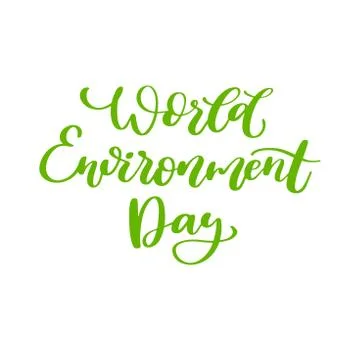 World environment day vector hand lettering. Holiday typography. Stock Illustration
