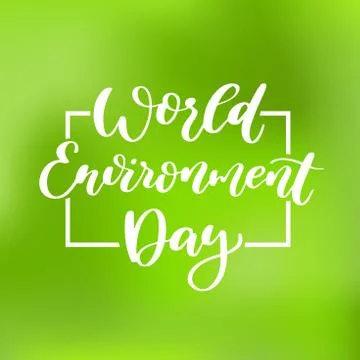 World environment day vector hand lettering. Holiday typography. Stock Illustration