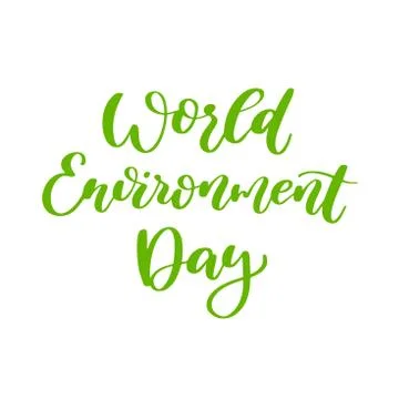 World environment day vector hand lettering. Holiday typography. Illustrazione stock