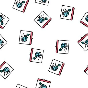 World environment day vector seamless pattern Illustrazione stock