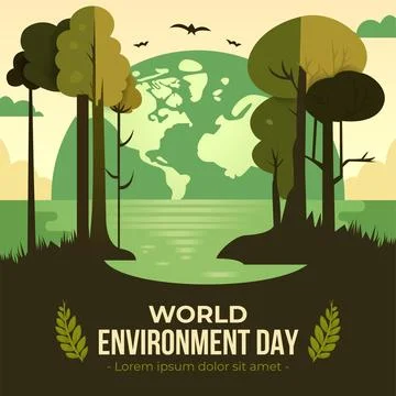 World environment day vector for social media post design template Stock Illustration