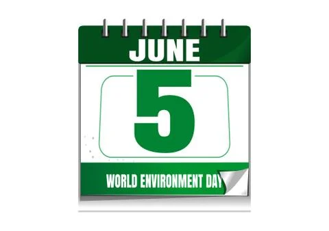 World Environment Day. Wall calendar. 5 June Stock Illustration