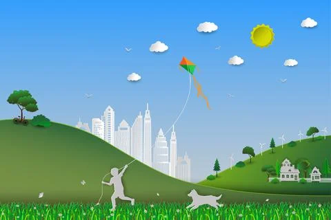 World environment day,concept of eco friendly save the earth and nature,child Stock Illustration