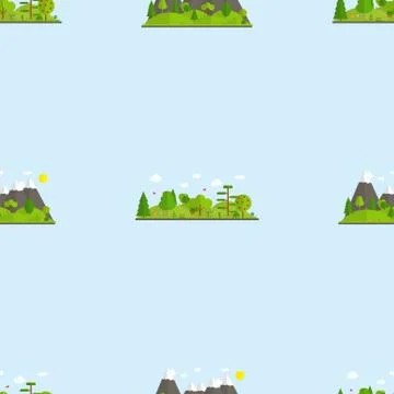 World environment seamless pattern background. Vector Illustration Illustrazione stock