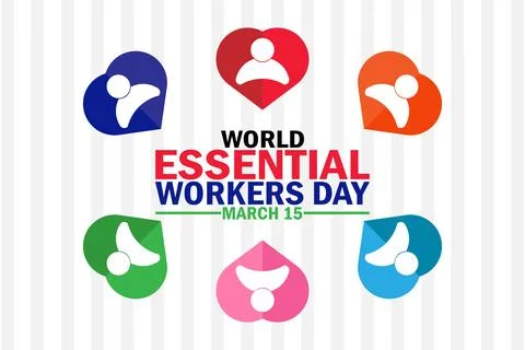 World Essential Workers Day Stock Illustration