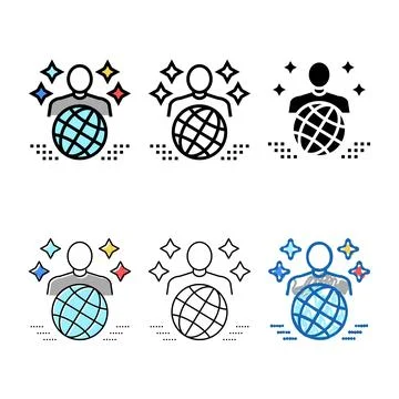 World expert color icon vector types Stock Illustration