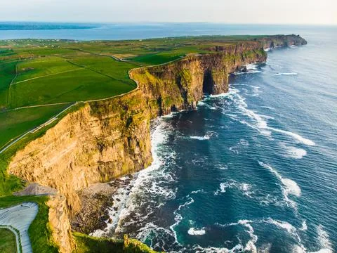 World famous Cliffs of Moher, one of the most popular tourist destinations in 스톡 사진