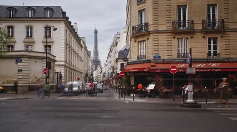 The world famous Eiffel Tower in natural light, Paris, France, Europe, T/Lapse Stock Footage 7727118