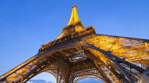 The world famous Eiffel Tower in natural light, Paris, France, Europe, T/Lapse Stock Footage 7727146