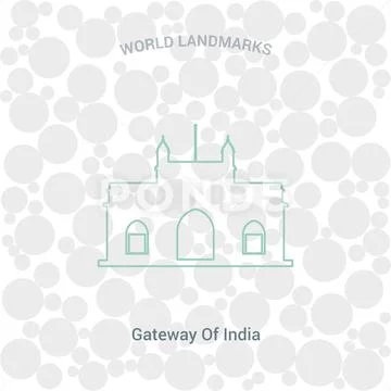 World Famous landmarks design with creative background vector Stock-Illustration