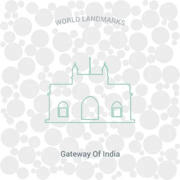 World Famous landmarks design with creative background vector Ilustración de archivo