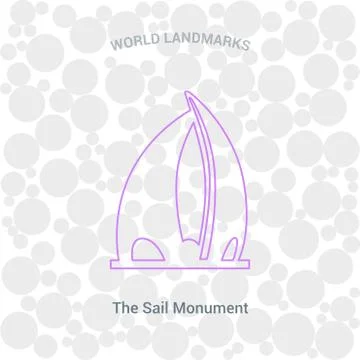 World Famous landmarks design with creative background vector Stock Illustration