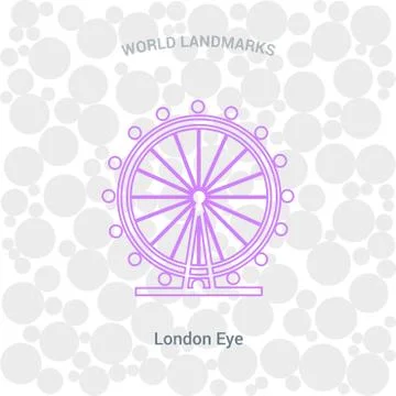 World Famous landmarks design with creative background vector Stock Illustration