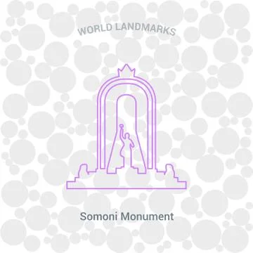 World Famous landmarks design with creative background vector Stock Illustration