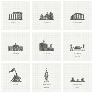 World famous landmarks design vector 스톡 일러스트