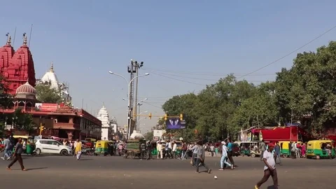 World famous market Chandni Chowk, Delhi Stock Footage