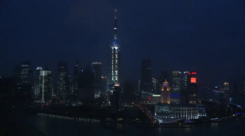 World Financial Centre, night Stock Footage 37890246