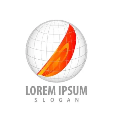 World fire globe logo concept design. Symbol graphic template element vector Stock Illustration
