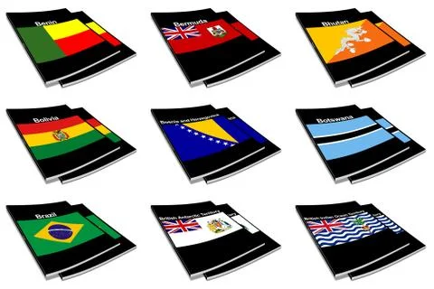 World flag book collection Ilustración de archivo