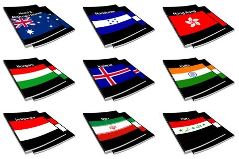 World flag book collection Ilustración de archivo