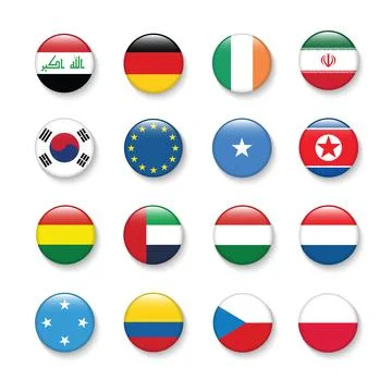 World Flag icon set in Circle , vector Design Elemant illustration Stock Illustration
