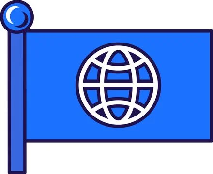 World Flagpole Flag Banner 스톡 일러스트