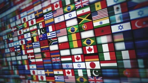 World Flags Background Animation With All Countries Stock Footage 328295432