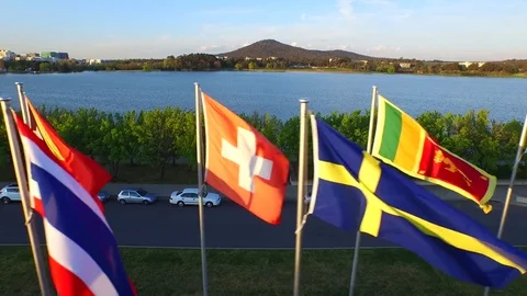 World Flags Canberra Stock Footage 78554944