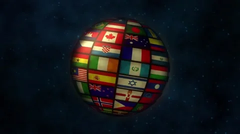 World Flags on Globe (Loop) 스톡 동영상 51783425