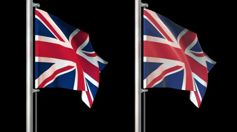 World flags loop pack 6 in 1 with alpha screen and 7sec loop Stock Footage 36122007
