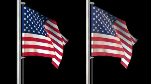 World flags loop pack 6 in 1 with alpha screen and 7sec loop Stock Footage 36126299