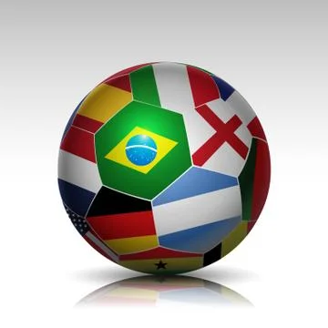 World flags soccer ball Stock Illustration