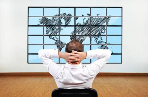 World on flat panels Stock Photos