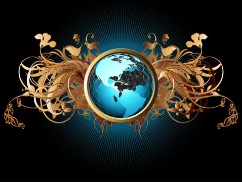 World floral Stock Illustration