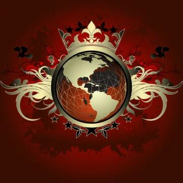 World floral Stock Illustration