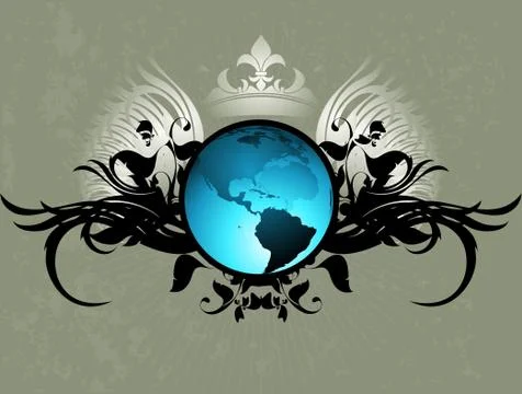 World floral Stock Illustration