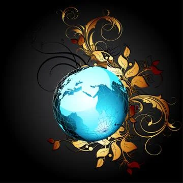 World floral Illustrazione stock
